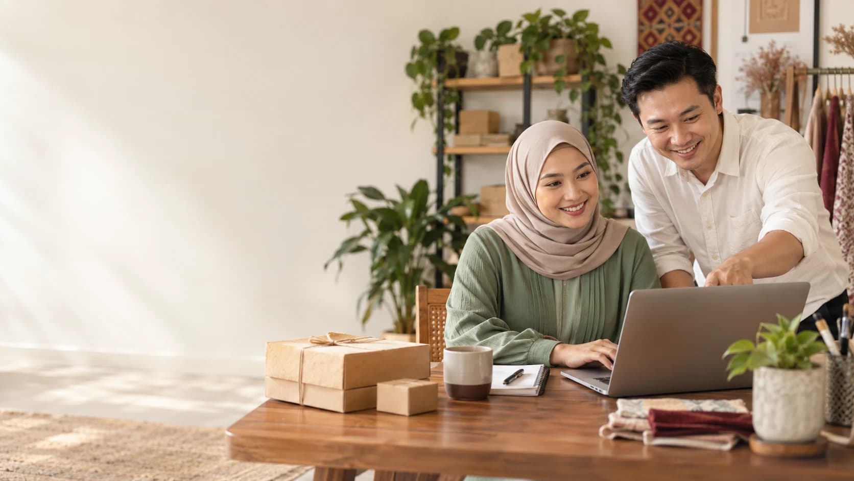 Ilustrasi AI sesi bimbingan antara usahawan dan mentor Malaysia.